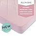 Ely's & Co. Patent Pending Waterproof Cotton Quilted Pack n Play Sheet | Mini Crib Sheet | All in one Mattress Pad Cover and Cozy Sheet, Pink