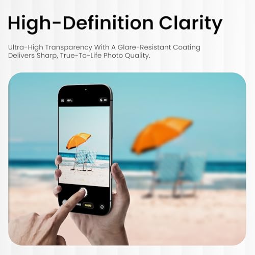 Image of CASEGEAR Clear Pro Camera Lens Protector Compatible With iPhone Air | HD Clarity | Scratch Resistant | Complete Coverage | Easy Installation | Space Black