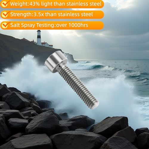 Image of M8x25 Titanium Bolts, Natural Color, 6PC