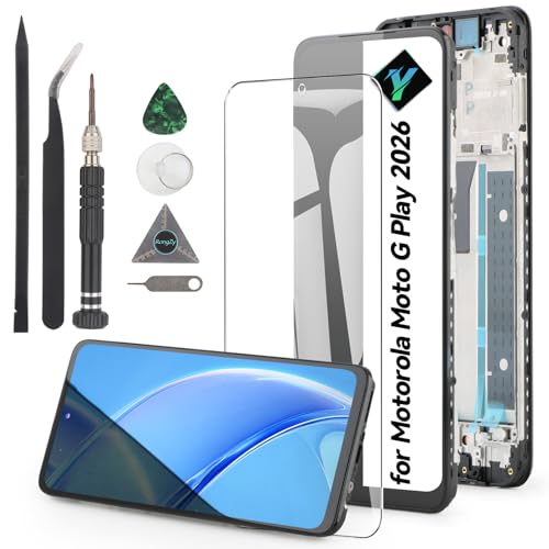 Image of Display for Motorola Moto G Play 2026 XT2615 Screen Replacement for Motorola Moto G 5G 2026 XT2613 LCD Touch Screen Digitizer Assembly with Tools(with Frame)