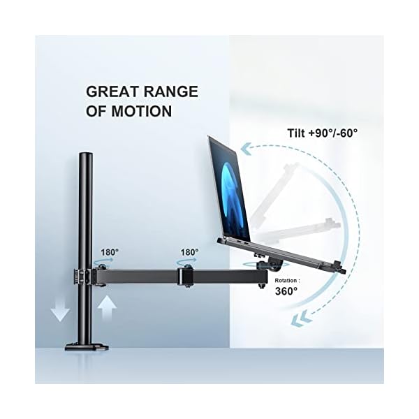HUANUO Monitor Halterung mit Laptop Arm, Adjustable Laptop Ständer, Laptop Halterung Schreibtisch for 13” to 35” Screens… – Bild 4