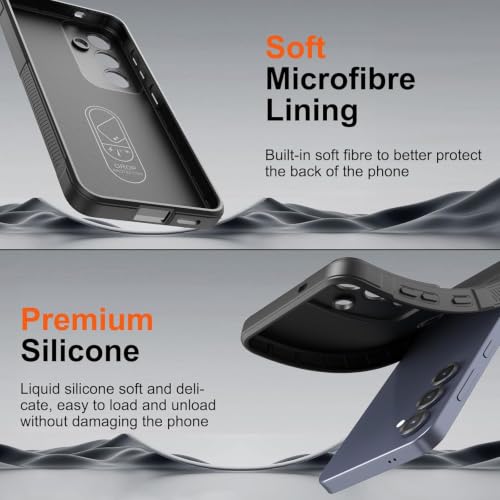Image of ShieldTech AirGuard Series Back Cover Case for Samsung Galaxy S24 FE 5G | Microfiber Lining | Airbag Cushion Drop Protection | Silicone Cover Case | Anti Slip Grip - Black for Samsung Galaxy S24 FE
