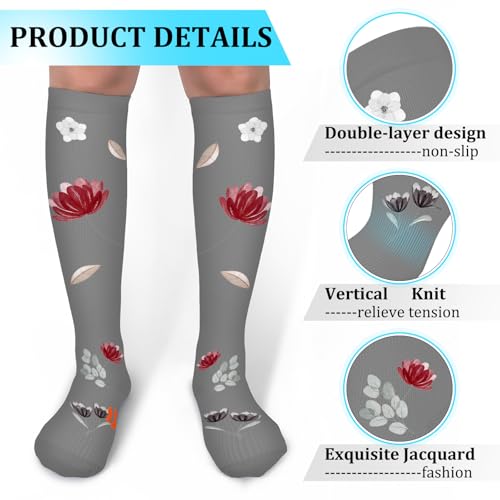 Image of 30-40mmHg Medical Graduated Compression Socks for Women&Men Circulation-Compression Stockings-Knee High Socks for Support,Hiking,Running
