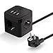 HOVNEE Cube Multiprise à 3 Prises pour Barrette d'alimentation, Power(2500W/10A) avec 3 Ports de Charge USB (5V/4,5A),1.5M, Electrique avec Interrupteur, Convient pour la Maison, Les Voyages