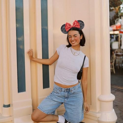 Image of DRESHOW Mouse Ears Bow Headbands Glitter Party Decoration Cosplay Costume for Women