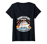 Photo Gallery donna thanksgiving cruise 2025 family cruising squad matching maglietta con collo a v Photo Gallery donna thanksgiving cruise 2025 family cruising squad matching maglietta con collo a v
