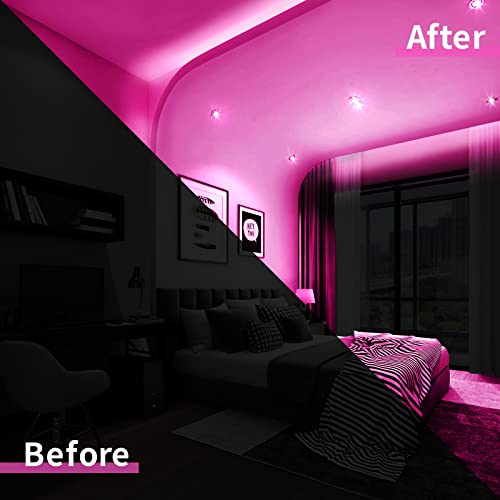 Image of LED Neon Light Strip 16.4FT /5M- Bright, Non-Glaring & Waterproof Neon Rope Lights for Indoor & Outdoor Decor,【Power Adapter Included】 Pink,neon led Strip Lights