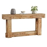 LITTLE TREE 63-Zoll-Konsolentisch im Landhausstil, 2-stufiger Sofatisch aus Holz für hinter die Couch, schmaler, Langer Eingangstisch für Wohnzimmer, Eingangsbereich, Flur (Natur)