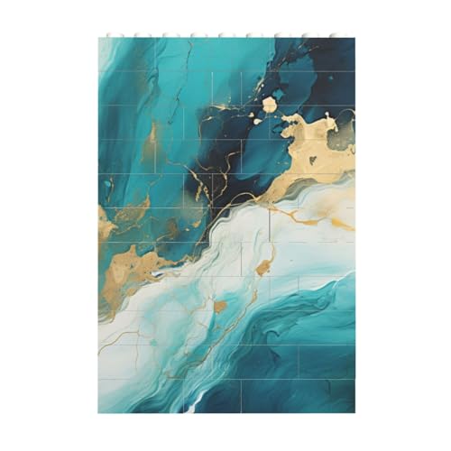 JXDXHCW Marble Green Golden Building Blocks Puzzle Rectangle Shaped Building Bricks for Adults Brick Block Puzzle for Ornament Home Decor