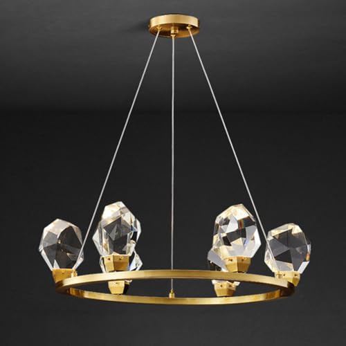 Lustre en cristal et laiton luxe 8 têtes luminaire chic