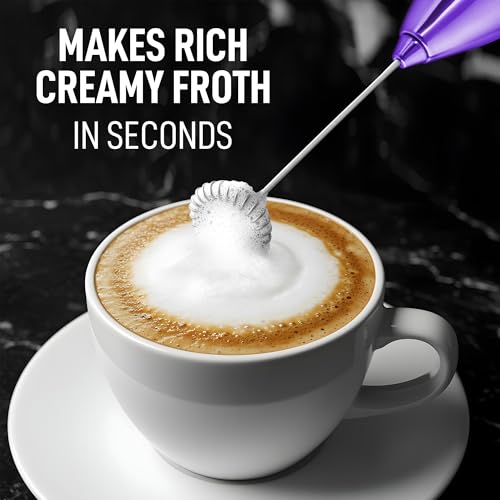 Image of Zulay Kitchen Executive Series Luxury Gift Milk Frother - Handheld Electric Foam Maker for Coffee, Lattes & Hot Chocolate - Deluxe Finish, Great Gift for Coffee Lovers