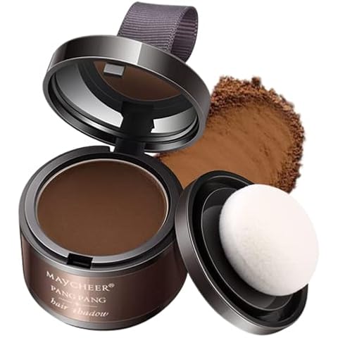 Instantly Hairline Shadow,Hairline Powder,Root Touch Up Quick Cover Brown Hair Root Concealer for Hairline,Shadow,Eyebrows, Beard,Waterproof,Lithe,Portable,Nautral,Long Lasting,with Mirror &Puff Cover