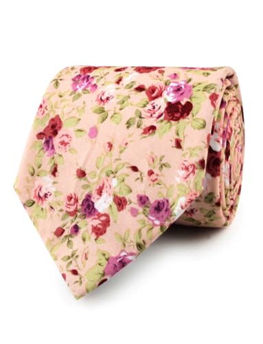Image of OTAA Floral Necktie Casual Ties for Men - Perfect Neck Tie for Groomsmen Wedding Ties or Formal Occasions