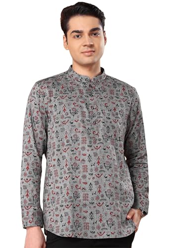 Image of Tattva Pink Tribal Printed Short Kurta