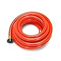 Camco Rhino 25Ft Clean-Out Camper & RV Black Water Hose - Features a Heavy-Duty PVC Design & Bright Orange Color - Clean-Out Camper Black Water, Grey Water or Tote Tanks - 5/8” Inside Diameter (22990)