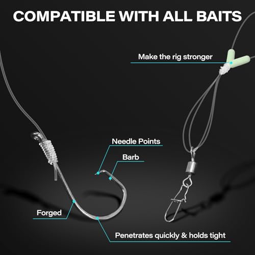 Fish Finder Float Rig, Double-Hook Reverse Bottom Rig, Equipo para Pesca en Surf, Cebo de Pesca para Agua Dulce y Salada, Anzuelos Circulares Catfish 1/0 miniatura 6