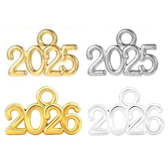 XSTPeach 1 Piece Single 2025 2026 or 2027 Year Charm Custom Gold or Silver Colored Zinc Alloy Year Charm for Jewelry Making Necklace & Bracelet Ships from California