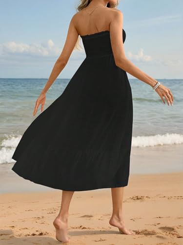 Image of ZAFUL Swimsuit Coverup for Women Slit to Thigh Beach Cover Ups Swim Bathing Suit Flowy Maxi Skirt