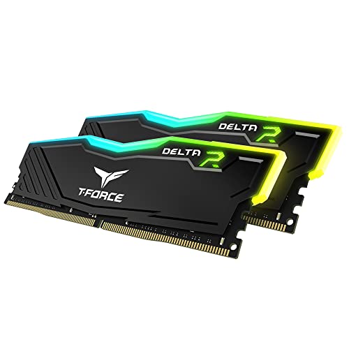 Image of TEAMGROUP T-Force Delta RGB DDR4 32GB (2x16GB) 3600MHz (PC4 28800) CL14 Desktop Gaming Memory Module Ram TF3D432G3600HC14CDC01 - Black