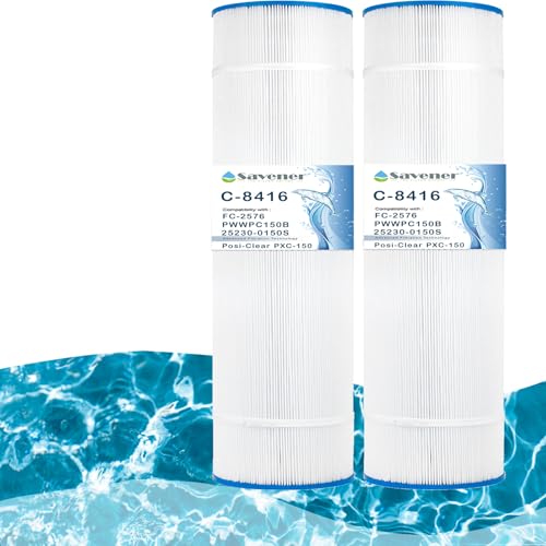 Savener C-8416 Pool Filter Cartridge Replacement for PWWPC150B, 25230-0150S, Posi-Clear PXC-150, C-8416, FC-2576, 81504, 150 sq.ft, 2 Pack