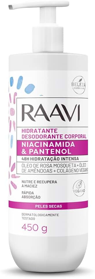 Raavi - Creme Hidratante Corporal com Niacinamida e Pantenol • 450g