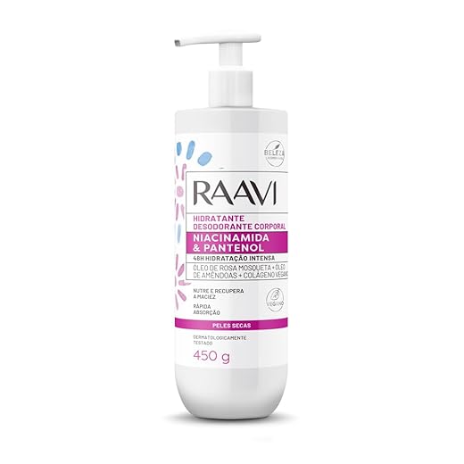 Raavi - Creme Hidratante Corporal com Niacinamida e Pantenol • 450g