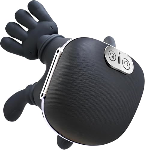 Mano Masajeador Shiatsu Cuello y Cervicales - yorraka 3 Modos y 2 Niveles de Calor Neck Massager - Masaje Cuello con Calor - Masaje Cervicales Inalambrico - Para Casa, Oficina, Viajes (Negro) (Oscuro)