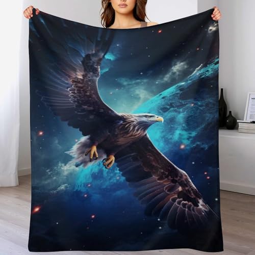 Couverture Légère Polaire Aigle 3D Flannel - Linge de Lit Douillet 180x200 - 2