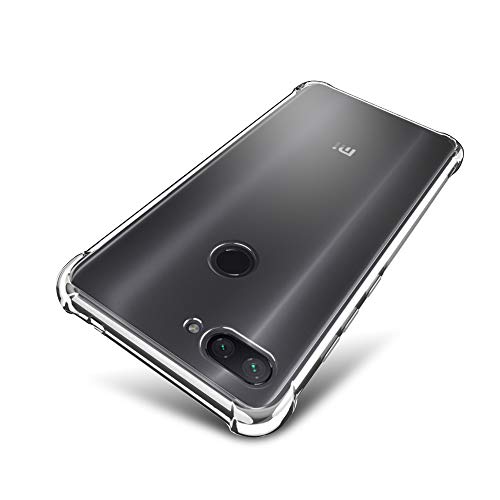 SLEO Xiaomi Mi 8 Lite Case [Air Cushion] Flexible Soft TPU Bumper Case with Shock-Absorption Back Protective Phone Cover for Xiaomi Mi 8 Lite, Clear