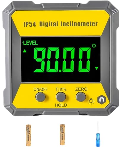 Nivel Digital, 4 x 90 ° Inclinometro digital, Medidor de Angulos de Precision, Goniometro Digitale Magnética, Buscador de Ángulo Digital con LCD Pantalla, para Carpintería, Construcción