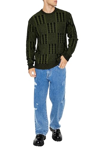 Forever 21 Mens Checkered Cable Knit Sweater2