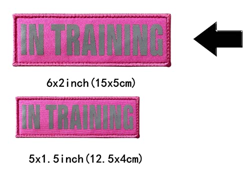 Patch pour chien de service rose réfléchissant avec crochets boucles - 8