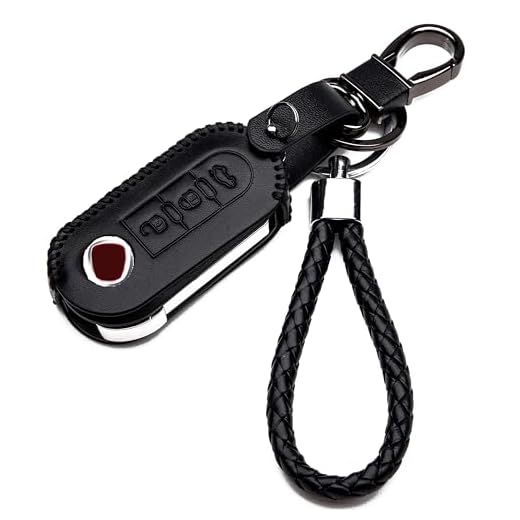 Carcasa Funda de Piel con Llaveros para Llave Control Remoto Fiat 500 Panda Punto Lancia Ypslon Delta Llave 3 Botones Protección Cuero Sintético de Mando a Distancia Coche