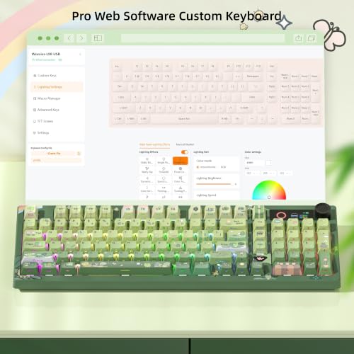 Image of Womier L98 Frog Wireless Mechanical Creamy Keyboard with TFT Screen & Knob | 98% Cute Custom Gaming Keyboard with Number Pad 8000mAh Battery, RGB Backlit Hot Swappable Linear Switches, PBT Keycaps-Green