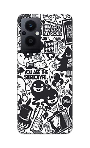 Image of Printed Hard Back Cover Case for Oppo F21 Pro 5G | Oppo F21s Pro 5G | Oppo Reno 7Z 5G Back Cover (Mixed Cartoon) -702