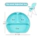 PandaEar Silicone Suction Divided Plate for Toddlers | Dishwasher Microwave Oven Safe | Stay Put Baby Bowls Place Mats | Feeding Dishes for Kids (Light Blue)