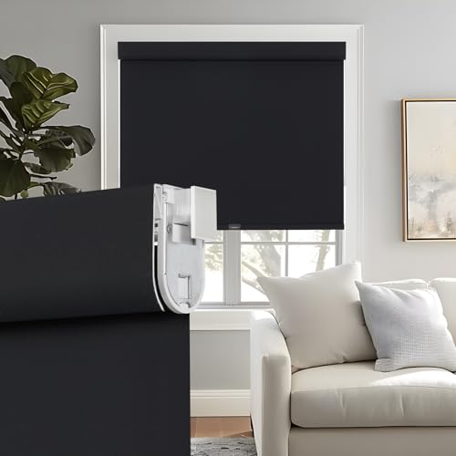 Persilux 100% Blackout Roller Shades, No Tools No Drill Cordless Blinds for Windows, Thermal...