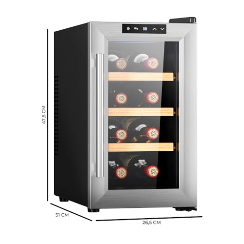 Cecotec Enoteca 8 bottiglie Bolero GrandSommelier 830 CoolWood, Termoelettrica, Basso livello sonoro e alte prestazioni, Temperatura regolabile: 8-18 °C, Pannello di controllo touch, Display, - immagine 4