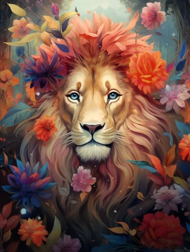 Kit broderie de perles lion idée cadeau créatif point de croix 3D