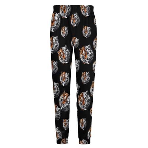 Yin and Yang Tiger Head Men's Pajama Pants Soft Sleep Bottoms Loungewear Jogger Lounge Pants3