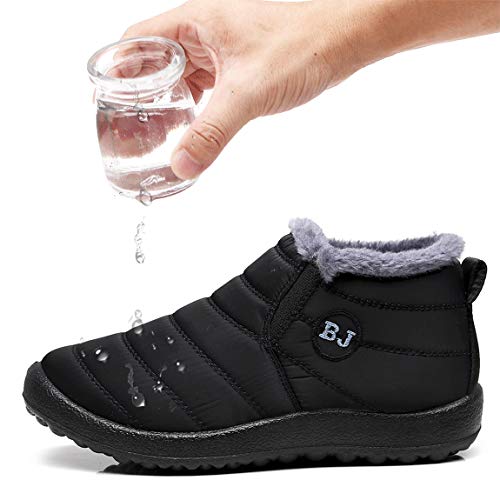 Women Men Lightweight Snow Boots Winter Anti-Slip Ankle Booties Waterproof Slip On Warm Fur Lined Sneaker2