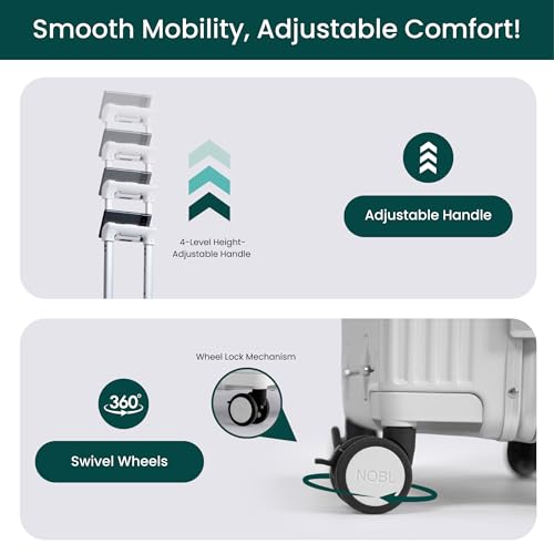 Nobl Travel Zipperless Check In Suitcase - Aluminum Frame, Check In luggage 30.2x20x12 Airline Approved by Noble Travel - Unbreakable Polycarbonate Shell - Dual TSA Locks, 360° Spinner Wheels - White4