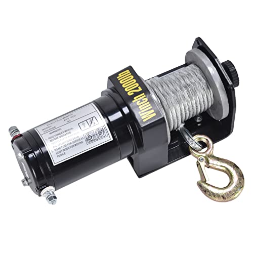 Winche eléctrico 2000LBS con terminal de cobre y gancho de acero miniatura 4