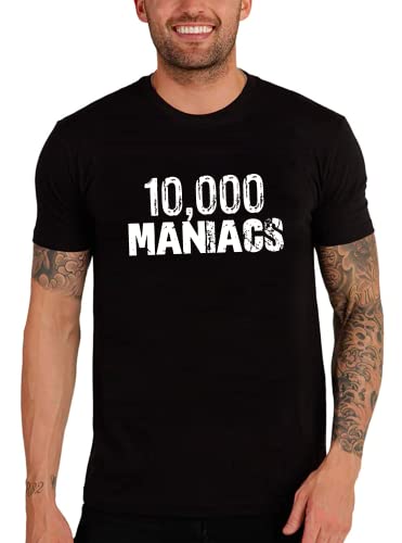 Photo de Homme Tee-Shirt 10000 Maniaques – 10000 Maniacs – T-Shirt Graphique Éco-Responsable Vintage Cadeau Nouveauté Noir Profond L