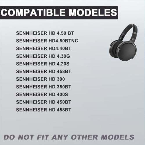 Replacement Ear Pads for Sennheiser HD4.50BT, HD4.50BTNC, HD4.40BT,HD450BT HD430 HD440 HD350BT HD400S HD458BT HD300 Headphones,Headset Cushions,Ear Cups Cover Repair Parts.Black Mesh Fabric by Duyfioa - Image 6