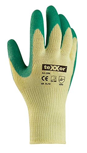 (144 Paar) teXXor Handschuhe Grobstrickhandschuhe Polyester 144 x gelb/grün 10