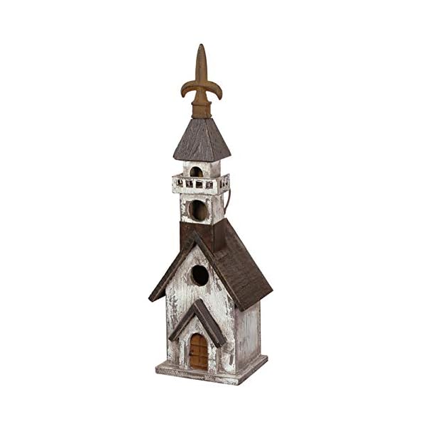 Carson Home Accents 106634 Birdhouse Church Black White 17.75 x 5.5