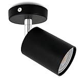 serie de focos led Lámpara LED de 1 foco, color negro, incluye bombilla LED GU10 correspondiente, blanco cálido