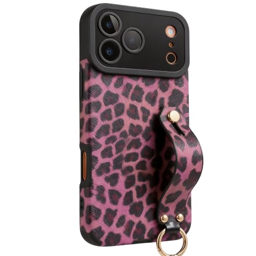 Coque iPhone 17 Pro Max antichoc béquille support dragonne réglable violet