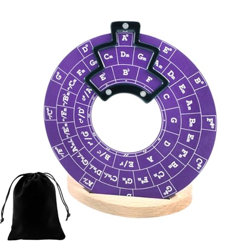 Cercle de cinquième roue et disque de théorie musicale pour guitare avec support - 7